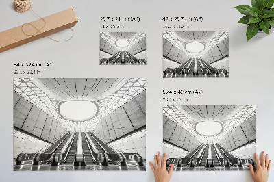 Plakat na platnu Minimalistična notranja futuristična arhitektura