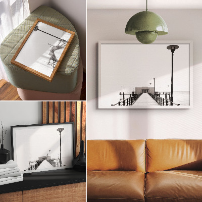 Plakat na platnu Minimalistični most, pravokotna arhitektura
