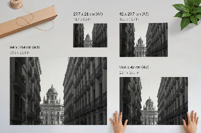 Plakat na platnu Simetrične fasade zgodovinske mestne arhitekture