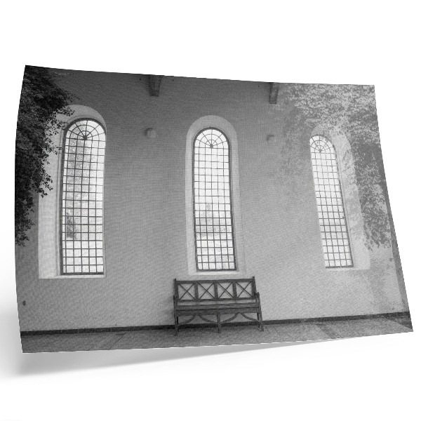 Plakat na platnu Minimalistična notranjost z okni in rastlinami