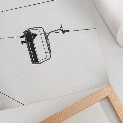 Plakat s teksturo platna minimalizem z zimsko pokrajino za občutek samote in miru