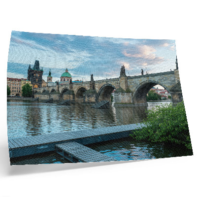 Plakat Most čez reko zgodovinska arhitektura mir