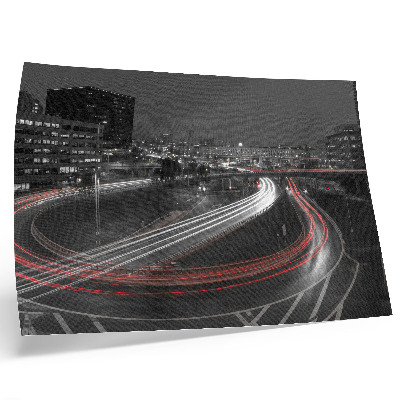 Plakat s teksturo platna Dinamično gibanje luči nočnega mesta