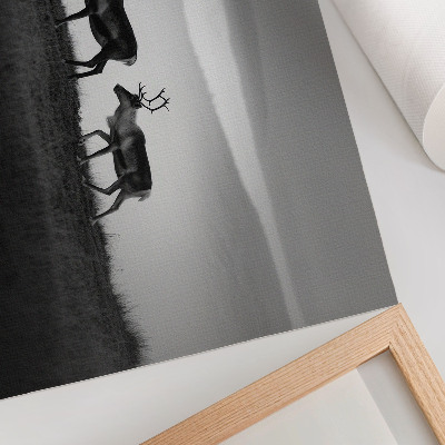 Plakat Minimalistična kompozicija Severni jelen na hribu