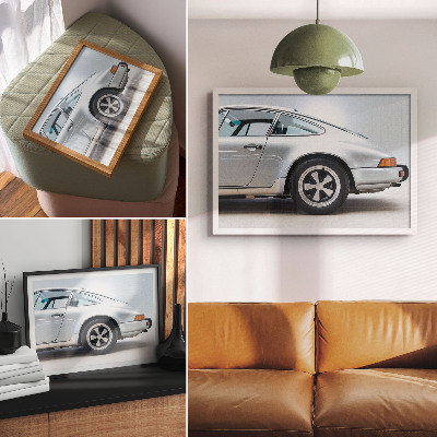 Plakat s teksturo platna Klasični športni avtomobil, eleganten slog in šik