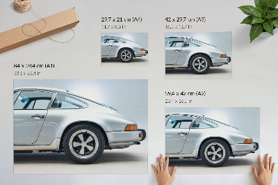 Plakat s teksturo platna Klasični športni avtomobil, eleganten slog in šik