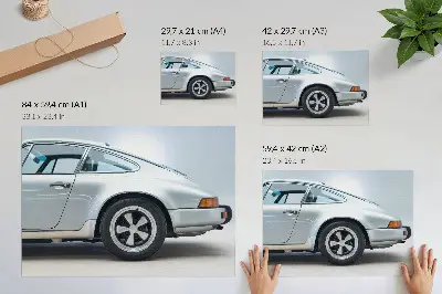 Plakat s teksturo platna klasični športni avtomobil v elegantnem in šik slogu