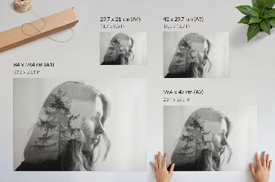 Plakat s teksturo platna Črno-beli portret, subtilna eleganca