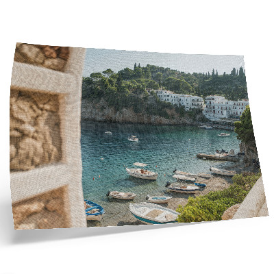 Plakat na platnu Zaliv Boats Mediteranski griči