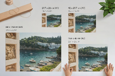 Plakat na platnu Zaliv Boats Mediteranski griči