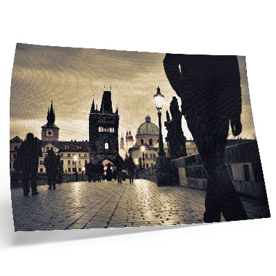 Plakat s teksturo platna Sprehod po notranjem mostu v gotskih stolpih