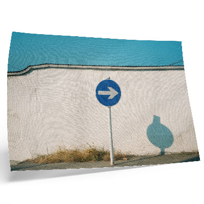 Plakat Minimalističen znak ob beli steni