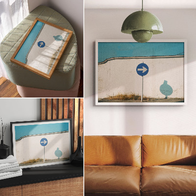 Plakat Minimalističen znak ob beli steni