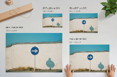 Plakat Minimalističen znak ob beli steni