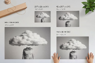 Plakat Motiv nadrealističnega minimalizma, beli oblak