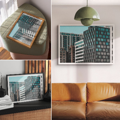 Plakat s teksturo platna Sodobne stavbe, geometrija stekla, harmonija