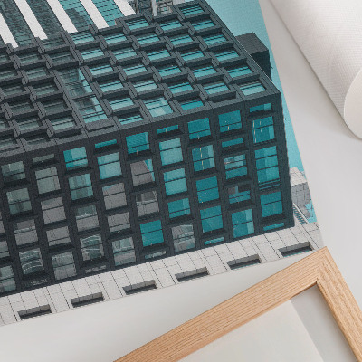 Plakat s teksturo platna Sodobne stavbe, geometrija stekla, harmonija