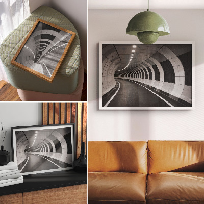 Plakat na platnu Sodoben geometrijski prostorski tunel