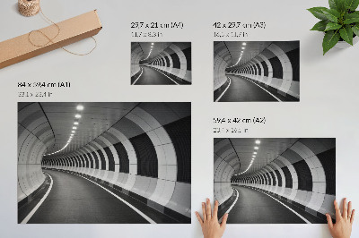 Plakat na platnu Sodoben geometrijski prostorski tunel