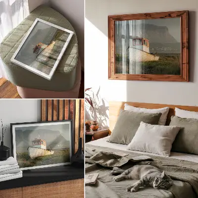 Plakat panoramski prikaz gora z motivom podmorniške nostalgije
