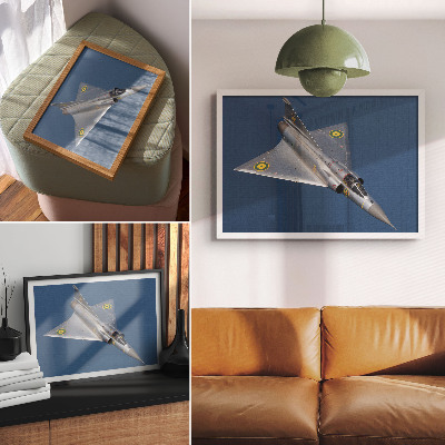 Plakat Dinamično vojaško letalo v zraku
