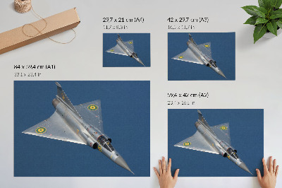 Plakat Dinamično vojaško letalo v zraku