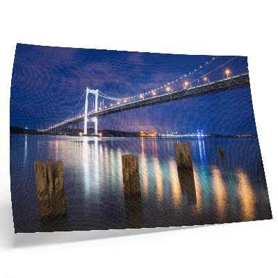 Plakat Most nočni sijaj voda odsev harmonija