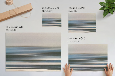 Plakat na platnu Nežni pastelni valovi v modrih odtenkih