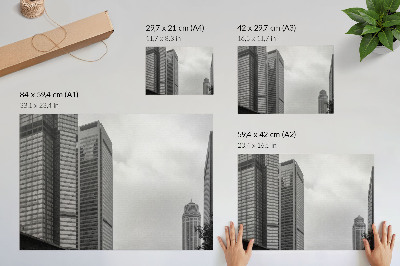 Plakat Monokromatski moderni mestni nebotičniki