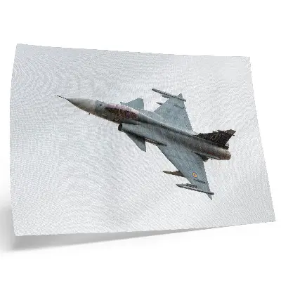 Plakat sodobno lovsko letalo med letom proti nebu