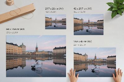 Plakat s teksturo platna Odsevi stavb v pastelnih odtenkih