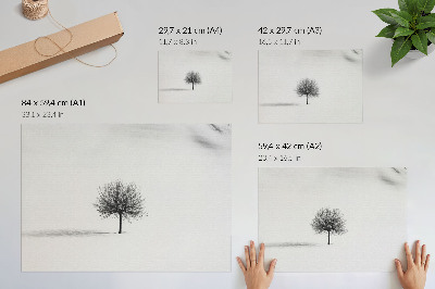 Plakat na platnu Motiv harmonije minimalistične zimske drevesne pokrajine