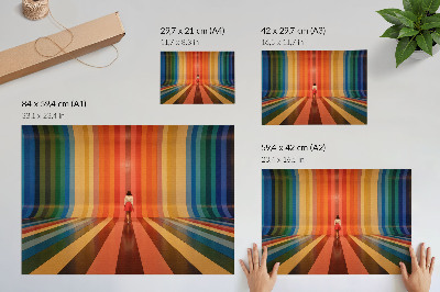 Plakat Barvne črte, navdihujoč prostor