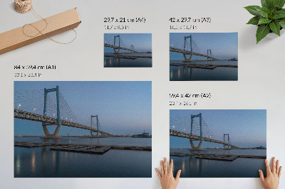 Plakat Most v ozadju mraka, mirna voda, modernost