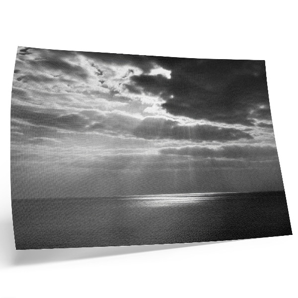 Plakat s teksturo platna Dinamično nebo nad mirnim oceanom