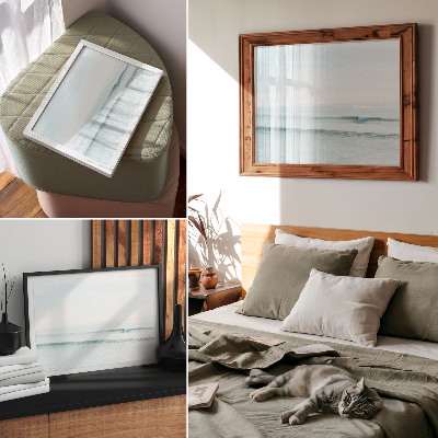 Plakat na platnu Oceanski valovi surfer mirno minimalistično