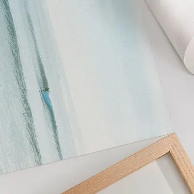 Plakat na platnu oceanski valovi s surferskim motivom v minimalističnem slogu