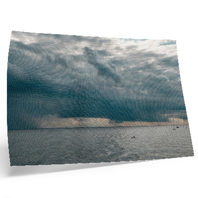 Plakat Nevihtno nebo nad oceanom, polnim prostora