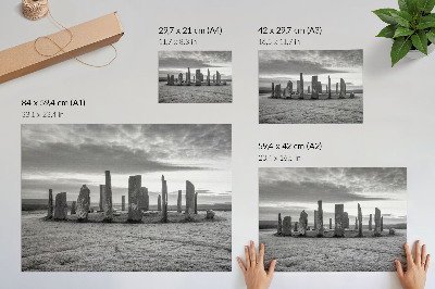 Plakat Neobdelani kamni skrivnostni krog miru odsev