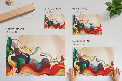 Plakat na platnu Dinamični valovi barv se prepletajo