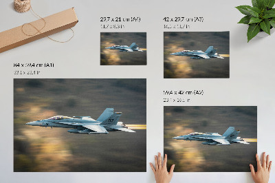 Plakat na platnu Sodoben lovec v dinamičnem letu