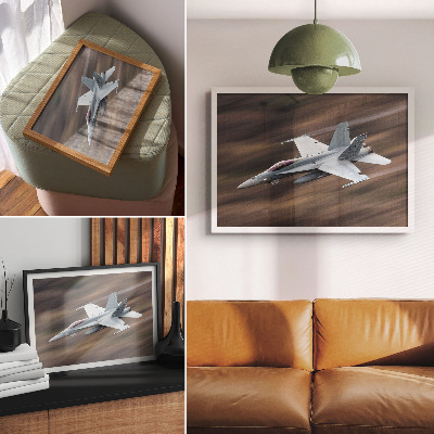 Plakat s teksturo platna Sodoben lovec v letu