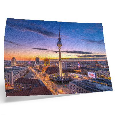 Plakat Mesto zvečer z neverjetnimi barvami sončnega zahoda