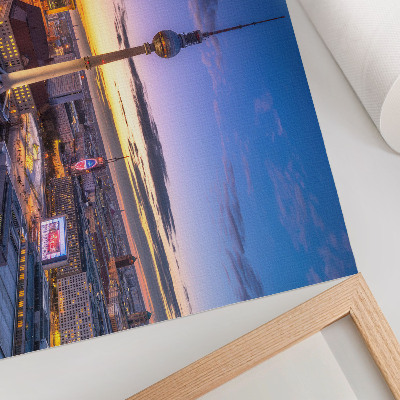 Plakat Mesto zvečer z neverjetnimi barvami sončnega zahoda