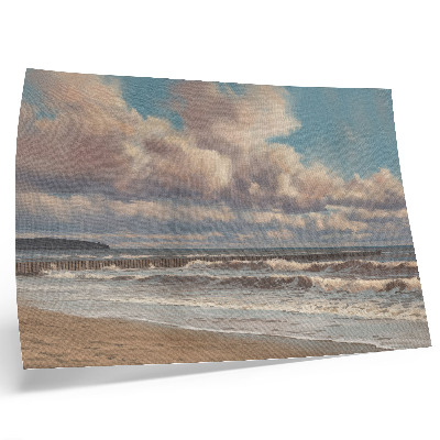 Plakat na platnu Mirno morje pastelni oblaki plaža