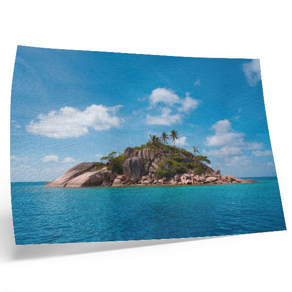 Plakat Eksotični otok modro nebo zeleno