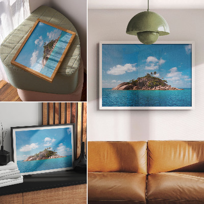 Plakat Eksotični otok modro nebo zeleno