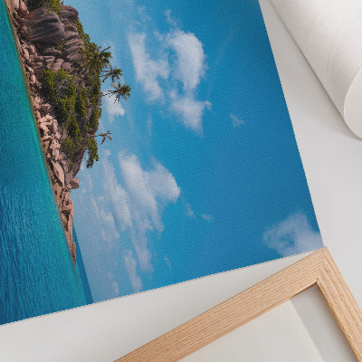 Plakat Eksotični otok modro nebo zeleno