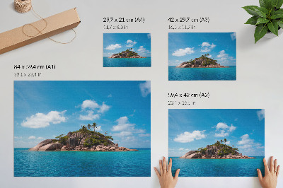 Plakat Eksotični otok modro nebo zeleno