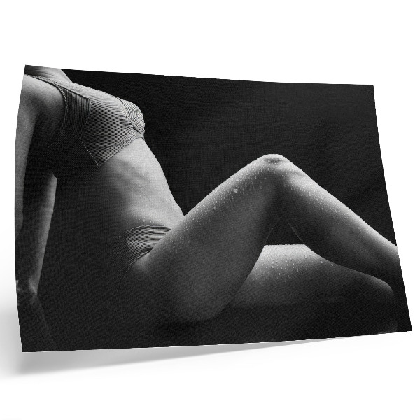 Plakat s teksturo platna Črno-bela estetika s harmonično kompozicijo